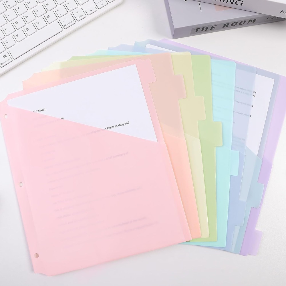 Tab Divider A4 - 8 pcs A4 Pastel Binder Dividers
