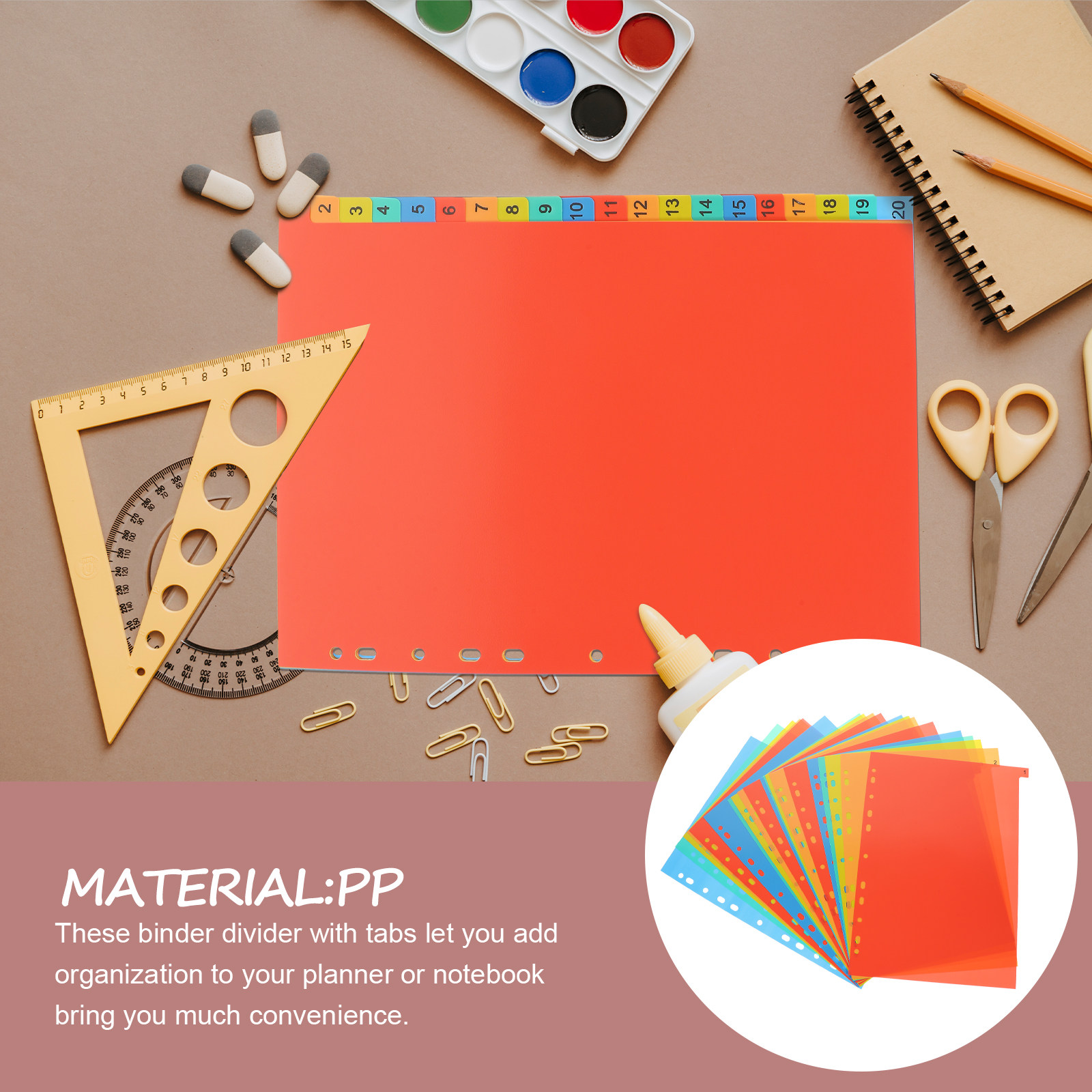 Tab Divider A4 - 20Sheets A4 Tabbed Binder Dividers Heavy