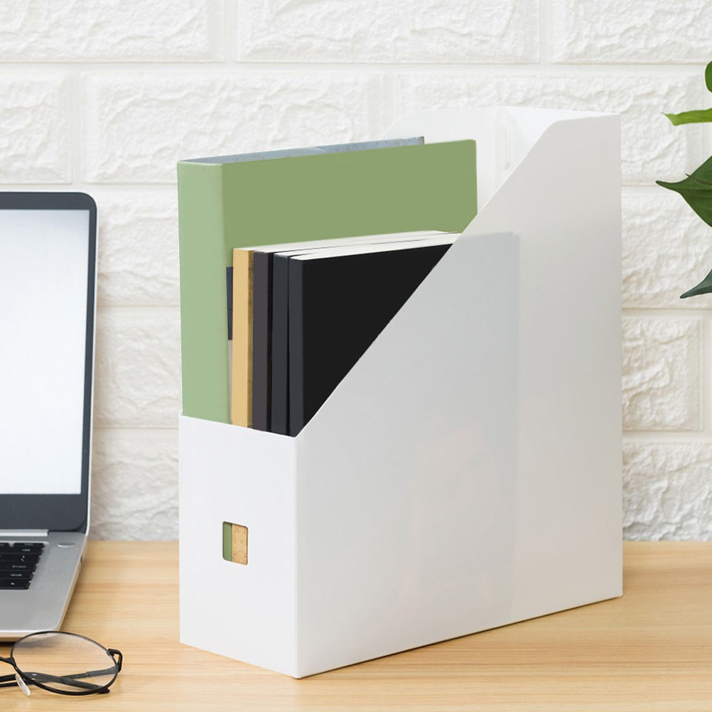 Magazine Holder Rack - 4Pcs Plastic File Organizer Box Clear