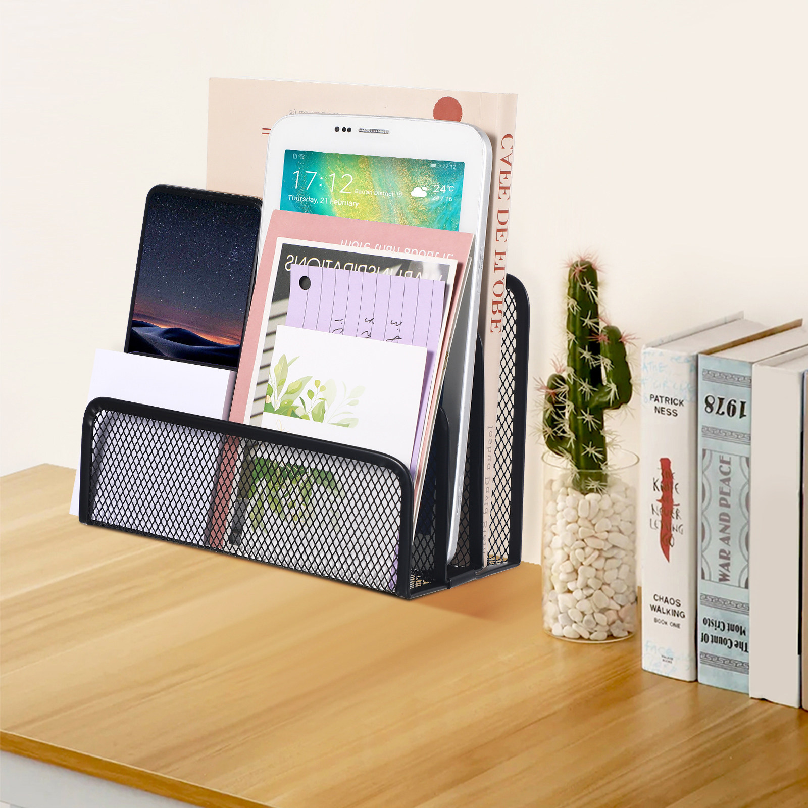 Three Compartment Metal Mesh D - Magazine Holder Rack review and price