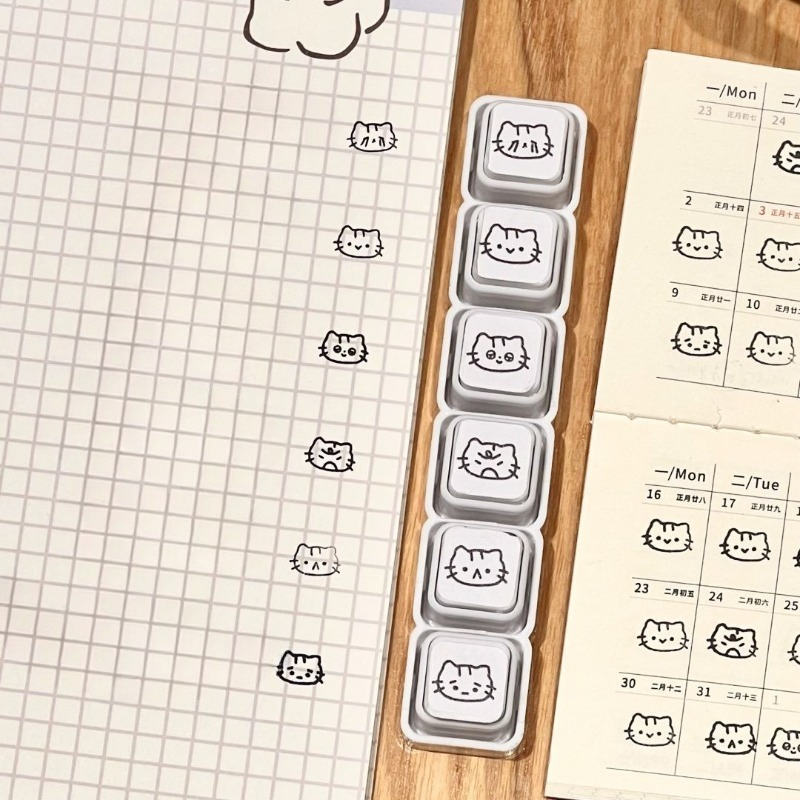 Cute Cat Cartoon Press Detacha - Rubber Date Stamp review and price