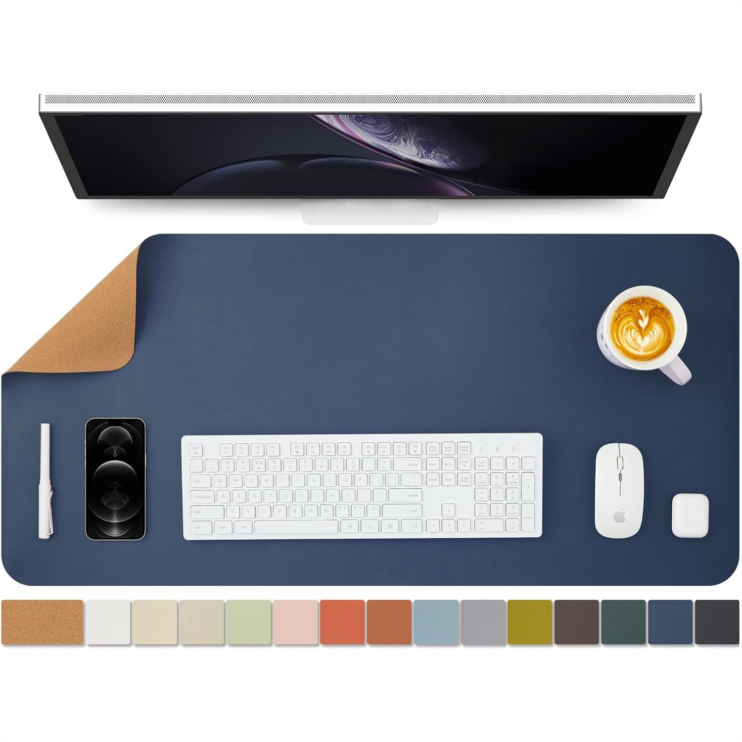 Cork Desk Mat Dual-Sided Desk  - Leather Desk Pad review and price